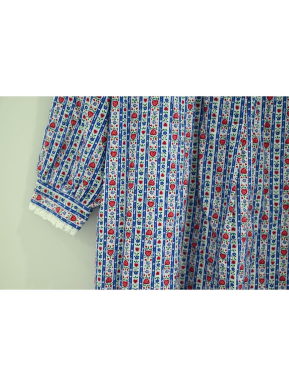 NWT Lanz of Salzburg Classic Tyrolean Stripe Flannel Nightgown Sz M CL5616839 - Picture 5 of 10